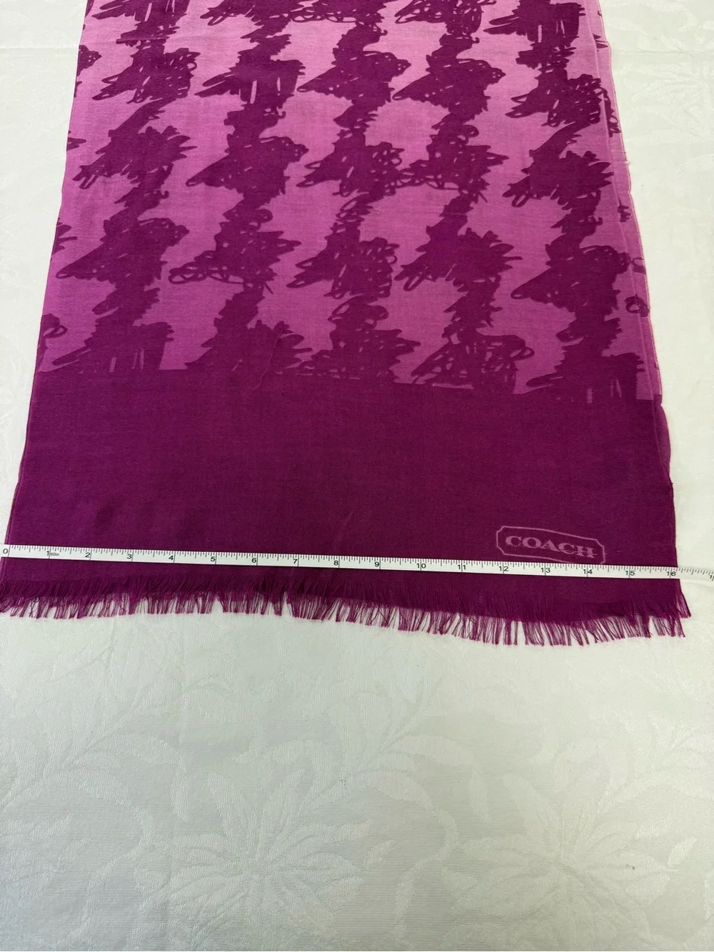 COACH Purple Two-Tone Logo Pattern Scarf